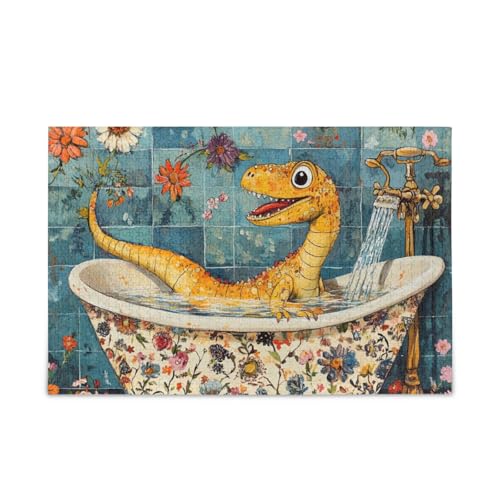 Chic Dinosaurier Vintage Bathtub_4 Puzzle Holzpuzzles für Erwachsene 1000 Teile Chic Dinosaurier Vintage Bathtub_4 Puzzle Holzpuzzles für Erwachsene 1000 Teile von KLL