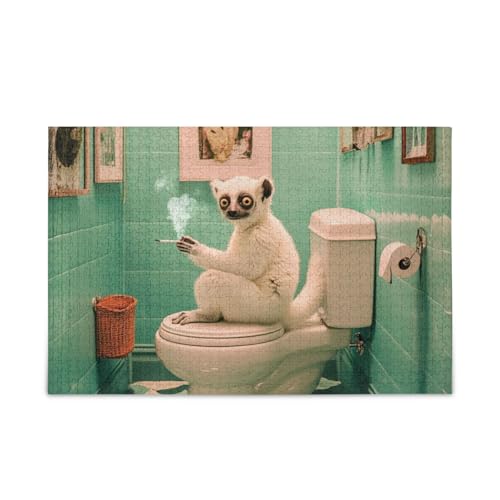 Cute Lemur Retro Toilet Smoking_1 Puzzles Wooden Puzzles Difficult Brain Teasers for Adults 1000pcs Cute Lemur Retro Toilet Smoking_1 Puzzles Wooden Puzzles Difficult Brain Teasers for Adults 1000pcs von KLL
