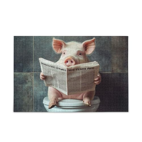 Cute Pet Pig Retro Toilet Reading Newspaper Puzzles Wooden Puzzles Hard Games for Aged 1000 Piecing Cute Pet Pig Retro Toilet Reading Newspaper Puzzles Wooden Puzzles Hard Games for Aged 1000 Piecing von KLL