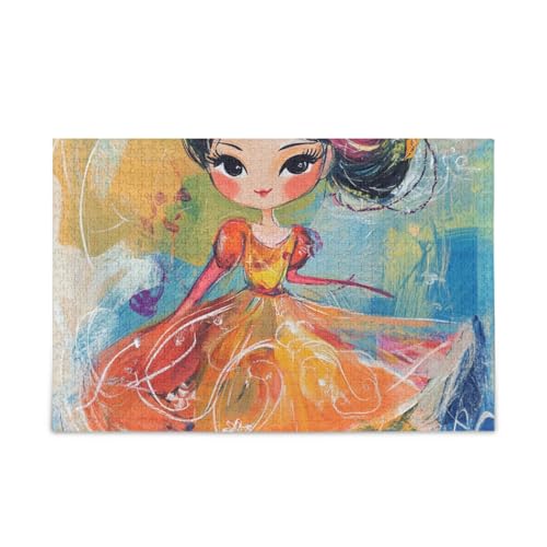 Elegant Girl Ornate Dress Jigsaw Puzzles Wooden Jigsaw Puzzles Difficult Gifts for Adults 1000 Piece von KLL