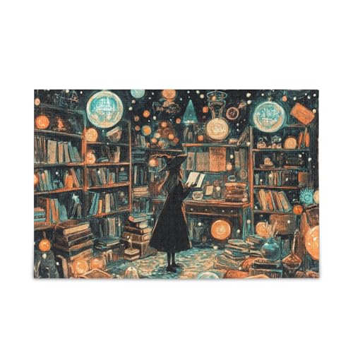 Enchanted Book Nook Mystical Library Scholar Puzzle Holzpuzzles Coole Gehirnspiele für Erwachsene 1000 Teile von KLL