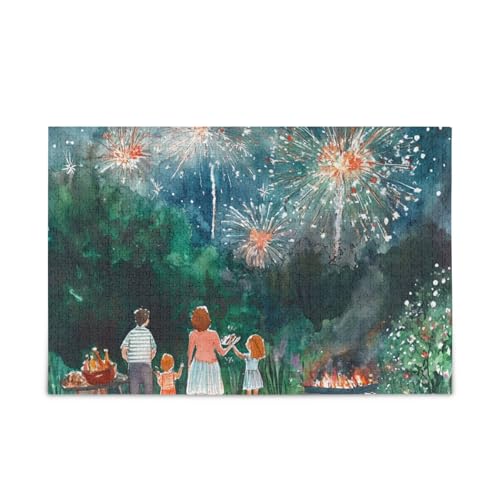 Familienfeuerwerk, Grill, Grün, Puzzles, Holzpuzzles, schwierige Geschenke für ältere Menschen, 1000 Teile Familienfeuerwerk, Grill, Grün, Puzzles, Holzpuzzles, schwierige Geschenke für ältere Menschen, 1000 Teile von KLL