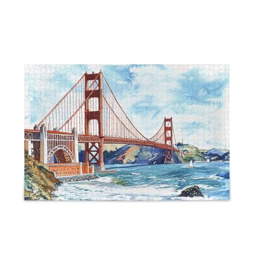 Golden Gate Bridge Puzzles Holzpuzzles Schwierige Gehirn-Teaser für Alter 1000 Teile Golden Gate Bridge Puzzles Holzpuzzles Schwierige Gehirn-Teaser für Alter 1000 Teile von KLL