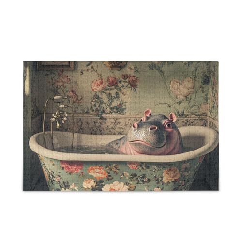 Hippo Vintage Badewanne Jigsaw Wooden Jigsaw Puzzles Schwierige Spiele für Erwachsene 1000 Teile Hippo Vintage Badewanne Jigsaw Wooden Jigsaw Puzzles Schwierige Spiele für Erwachsene 1000 Teile von KLL