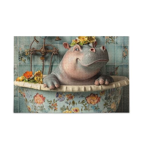 Hippo Vintage Badewannen-Puzzles aus Holz, schwierige Spiele für 1000 Teile Hippo Vintage Badewannen-Puzzles aus Holz, schwierige Spiele für 1000 Teile von KLL