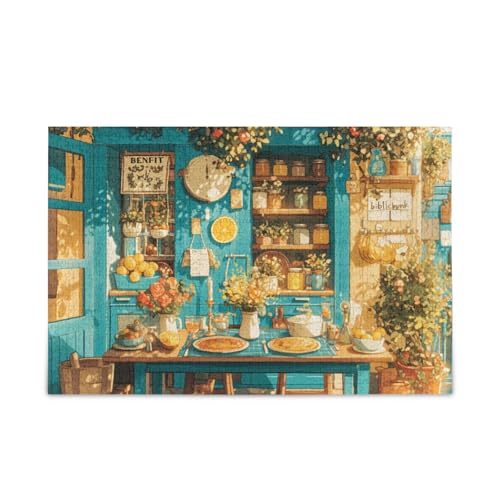 Italienischer Stil Tisch Pasta Pizza Puzzle Holzpuzzles Schwierige Gehirn-Teaser für Erwachsene 1000 Teile von KLL