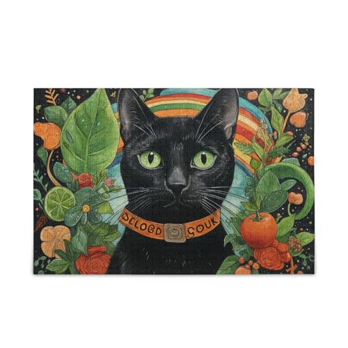 Jungle Black Cat St Jigsaw Puzzle Wooden Jigsaw Puzzles Hard Brain Games for Aged 1000 Piece von KLL