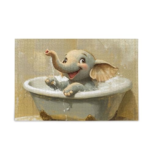 Kunst Elefant Vintage Badewanne Puzzles Holz Puzzle Schwierige Geschenke für Alter 1000 Teile Kunst Elefant Vintage Badewanne Puzzles Holz Puzzle Schwierige Geschenke für Alter 1000 Teile von KLL