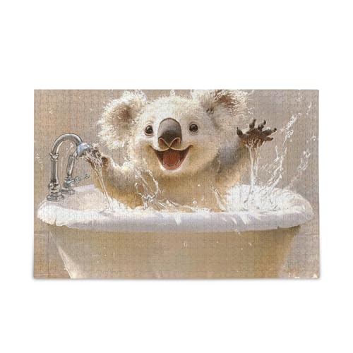 Lustige Koala Retro Badewanne Puzzles Holz Puzzles Harte Geschenke für Alter 1000 Teile von KLL
