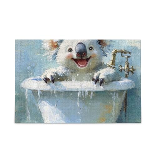 Lustige Koala Retro Badewanne Puzzles Holzpuzzles Coole Gehirn-Teasers für Erwachsene 1000 Teile Lustige Koala Retro Badewanne Puzzles Holzpuzzles Coole Gehirn-Teasers für Erwachsene 1000 Teile von KLL