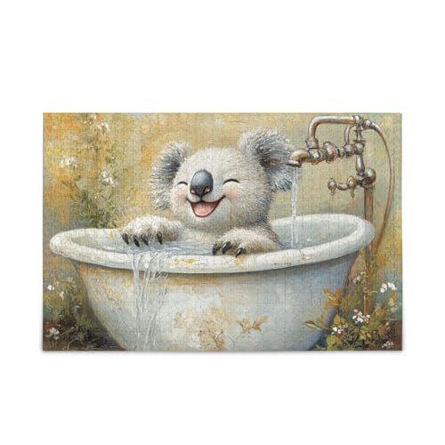 Lustiges Koala-Badewannen-Puzzle aus Holz, coole Gehirnspiele für 1000 Teile im Alter von 1000 Teilen Lustiges Koala-Badewannen-Puzzle aus Holz, coole Gehirnspiele für 1000 Teile im Alter von 1000 Teilen von KLL