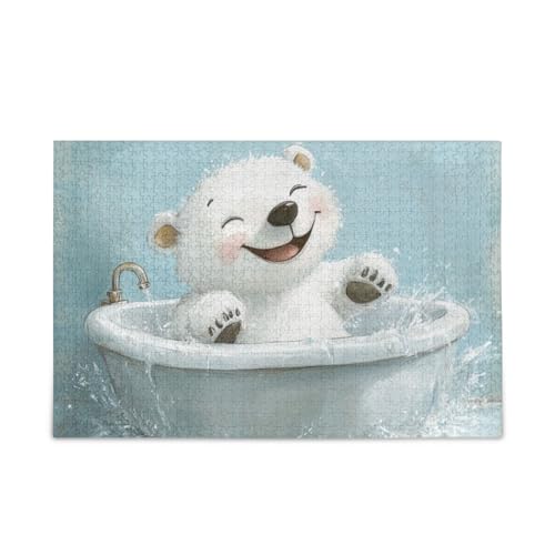 Niedlicher Eisbär Retro Badewanne Puzzle Holz Puzzle Harte Spiele für Erwachsene 1000 Teile Niedlicher Eisbär Retro Badewanne Puzzle Holz Puzzle Harte Spiele für Erwachsene 1000 Teile von KLL