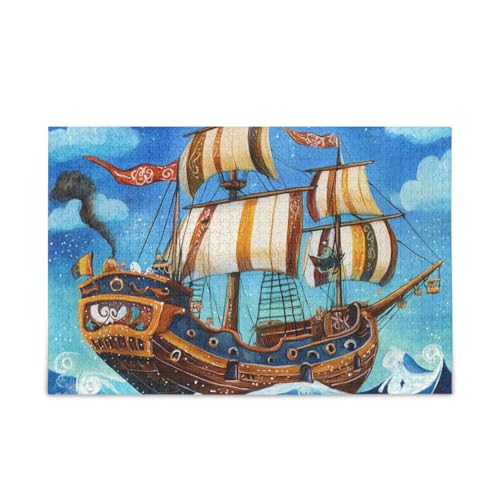 Piratenschiff Mysteriöse Meerespuzzles Holzpuzzles harte Gehirn-Teaser für Erwachsene 1000 Teile Piratenschiff Mysteriöse Meerespuzzles Holzpuzzles harte Gehirn-Teaser für Erwachsene 1000 Teile von KLL