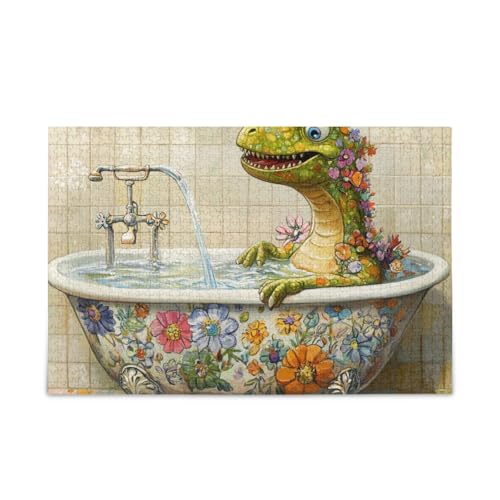 Schicke Dinosaurier-Badewannen-Puzzles aus Holz, coole Denksportaufgaben für 1000 Teile im Alter von 1000 Teilen von KLL