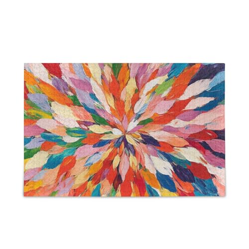 Strahlende Explosion von Farben, Kunstwerk-Puzzles, Holzpuzzles, schwierige Geschenke für Erwachsene, 1000 Teile von KLL
