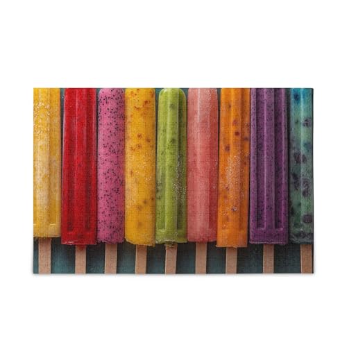 Vibrant Rainbow Popsicle Jigsaw Wooden Jigsaw Puzzles Hard Brain Games for Adults 1000Pcs von KLL