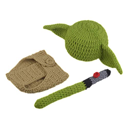 KLOP256 Babykostüm-Set Kleidung Yoda Hut Neugeborene Geburtstag Dusche Geschenk Cartoon Windel Abdeckung Niedliche Handgemachte Outfits Häkelstrick Fotografie Prop Weich KLOP256 Babykostüm-Set Kleidung Yoda Hut Neugeborene Geburtstag Dusche Geschenk Cartoon Windel Abdeckung Niedliche Handgemachte Outfits Häkelstrick Fotografie Prop Weich von KLOP256
