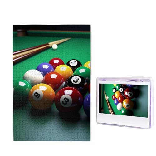 1000-teiliges Puzzle für Erwachsene, herausforderndes Holz-Puzzle, Billard-Fotopuzzle, individuelles Puzzle, für Erwachsene und Kinder, Familienspielabende, 50 x 49,5 cm Puzzle 1000-teiliges Puzzle für Erwachsene, herausforderndes Holz-Puzzle, Billard-Fotopuzzle, individuelles Puzzle, für Erwachsene und Kinder, Familienspielabende, 50 x 49,5 cm Puzzle von KLOPH