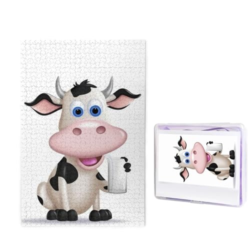 1000-teiliges Puzzle für Erwachsene, herausforderndes Holz-Puzzle, Cartoon-Milchkuh, Fotopuzzle, individuelles Bilderpuzzle für Erwachsene und Kinder, Familienspielabende, 50 x 49,5 cm Puzzle 1000-teiliges Puzzle für Erwachsene, herausforderndes Holz-Puzzle, Cartoon-Milchkuh, Fotopuzzle, individuelles Bilderpuzzle für Erwachsene und Kinder, Familienspielabende, 50 x 49,5 cm Puzzle von KLOPH