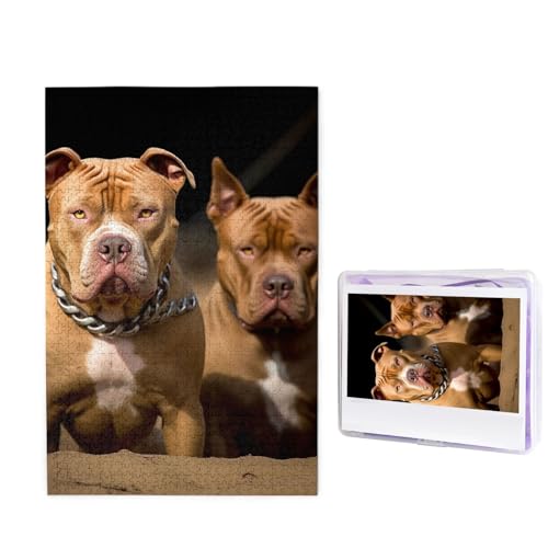 1000-teiliges Puzzle für Erwachsene, herausforderndes Holz-Puzzle, Pitbull-Hunde, Fotopuzzle, individuelles Bilderpuzzle für Erwachsene und Kinder, Familienspielabende, 50 x 49,5 cm Puzzle 1000-teiliges Puzzle für Erwachsene, herausforderndes Holz-Puzzle, Pitbull-Hunde, Fotopuzzle, individuelles Bilderpuzzle für Erwachsene und Kinder, Familienspielabende, 50 x 49,5 cm Puzzle von KLOPH