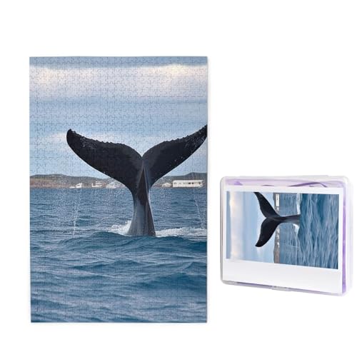 1000-teiliges Puzzle für Erwachsene, herausforderndes Holz-Puzzle, Walschwanz, Fotopuzzle, individuelles personalisiertes Bilderpuzzle für Erwachsene und Kinder, Familienspielabende, 50 x 49,5 cm von KLOPH