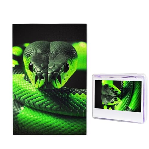 1000-teiliges Puzzle für Erwachsene, herausforderndes Holzpuzzle, 3D-Schlangen-Fotopuzzle, individuelles Bild, Puzzle für Erwachsene und Kinder, Familienspielabende, 50 x 49,5 cm Puzzle von KLOPH