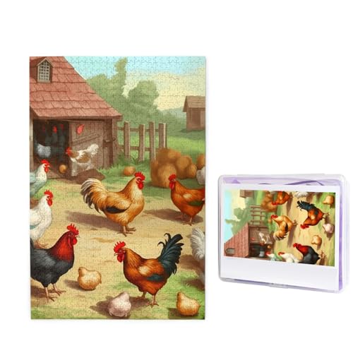 1000-teiliges Puzzle für Erwachsene, herausforderndes Holzpuzzle, Brathähnchen, Henner-Farm, Fotopuzzle, individuelles Bilderpuzzle für Erwachsene und Kinder, Familienspielabende, 50 x 49,5 cm Puzzle 1000-teiliges Puzzle für Erwachsene, herausforderndes Holzpuzzle, Brathähnchen, Henner-Farm, Fotopuzzle, individuelles Bilderpuzzle für Erwachsene und Kinder, Familienspielabende, 50 x 49,5 cm Puzzle von KLOPH