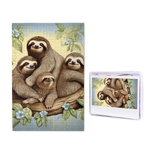1000-teiliges Puzzle für Erwachsene, herausforderndes Holzpuzzle, Faultier-Familien-Fotopuzzle, individuelles Bilderpuzzle für Erwachsene und Kinder, Familienspielabende, 50 x 49,5 cm Puzzle 1000-teiliges Puzzle für Erwachsene, herausforderndes Holzpuzzle, Faultier-Familien-Fotopuzzle, individuelles Bilderpuzzle für Erwachsene und Kinder, Familienspielabende, 50 x 49,5 cm Puzzle von KLOPH