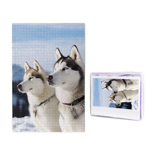 1000-teiliges Puzzle für Erwachsene, herausforderndes Holzpuzzle, Husky-Hunde, Fotopuzzle, individuelles Bilderpuzzle für Erwachsene und Kinder, Familienspielabende, 50 x 49,5 cm Puzzle 1000-teiliges Puzzle für Erwachsene, herausforderndes Holzpuzzle, Husky-Hunde, Fotopuzzle, individuelles Bilderpuzzle für Erwachsene und Kinder, Familienspielabende, 50 x 49,5 cm Puzzle von KLOPH