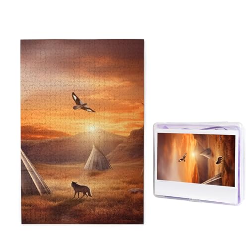 1000-teiliges Puzzle für Erwachsene, herausforderndes Holzpuzzle, Indianerstämme, Fotopuzzle, individuelles Bilderpuzzle für Erwachsene und Kinder, Familienspielabende, 50 x 49,5 cm Puzzle 1000-teiliges Puzzle für Erwachsene, herausforderndes Holzpuzzle, Indianerstämme, Fotopuzzle, individuelles Bilderpuzzle für Erwachsene und Kinder, Familienspielabende, 50 x 49,5 cm Puzzle von KLOPH