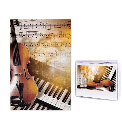 1000-teiliges Puzzle für Erwachsene, herausforderndes Holzpuzzle, Klavier, Violine, Musiknoten, Fotopuzzle, individuelles Bilderpuzzle für Erwachsene und Kinder, Familienspielabende, 50 x 49,5 cm 1000-teiliges Puzzle für Erwachsene, herausforderndes Holzpuzzle, Klavier, Violine, Musiknoten, Fotopuzzle, individuelles Bilderpuzzle für Erwachsene und Kinder, Familienspielabende, 50 x 49,5 cm von KLOPH