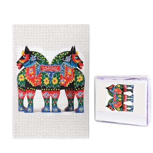 1000-teiliges Puzzle für Erwachsene, herausforderndes Holzpuzzle, Läufer, schwedisches Dala-Pferd, Folk-Fotopuzzle, individuelles Bilderpuzzle für Erwachsene und Kinder, Familienspielabende, 50 x 49,5 1000-teiliges Puzzle für Erwachsene, herausforderndes Holzpuzzle, Läufer, schwedisches Dala-Pferd, Folk-Fotopuzzle, individuelles Bilderpuzzle für Erwachsene und Kinder, Familienspielabende, 50 x 49,5 von KLOPH
