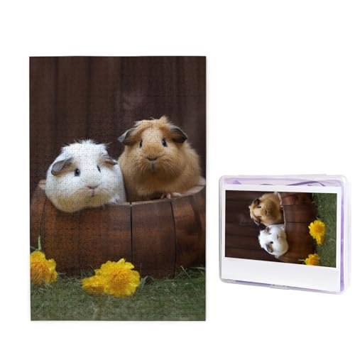 1000-teiliges Puzzle für Erwachsene, herausforderndes Holzpuzzle, Meerschweinchen, Fotopuzzle, individuelles Bilderpuzzle für Erwachsene und Kinder, Familienspielabende, 50 x 49,5 cm Puzzle von KLOPH