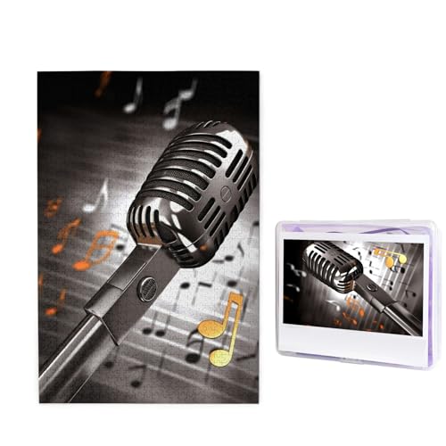 1000-teiliges Puzzle für Erwachsene, herausforderndes Holzpuzzle, Mikrofon mit Musiknoten, Fotopuzzle, individuelles Bild, Puzzle für Erwachsene und Kinder, Familienspielabende, 50 x 49,5 cm Puzzle 1000-teiliges Puzzle für Erwachsene, herausforderndes Holzpuzzle, Mikrofon mit Musiknoten, Fotopuzzle, individuelles Bild, Puzzle für Erwachsene und Kinder, Familienspielabende, 50 x 49,5 cm Puzzle von KLOPH