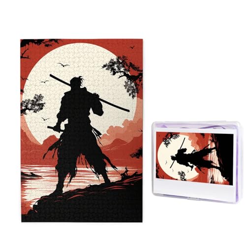 1000-teiliges Puzzle für Erwachsene, herausforderndes Holzpuzzle, Samurai-Fotopuzzle, individuelles personalisiertes Bilderpuzzle für Erwachsene und Kinder, Familienspielabende, 50 x 49,5 cm Puzzle von KLOPH