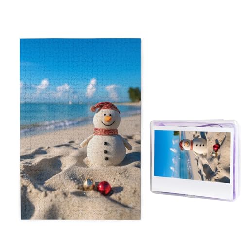 1000-teiliges Puzzle für Erwachsene, herausforderndes Holzpuzzle, Sand, Schneemann am Strand, Fotopuzzle, individuelles Bilderpuzzle für Erwachsene und Kinder, Familienspielabende, 50 x 49,5 cm Puzzle 1000-teiliges Puzzle für Erwachsene, herausforderndes Holzpuzzle, Sand, Schneemann am Strand, Fotopuzzle, individuelles Bilderpuzzle für Erwachsene und Kinder, Familienspielabende, 50 x 49,5 cm Puzzle von KLOPH