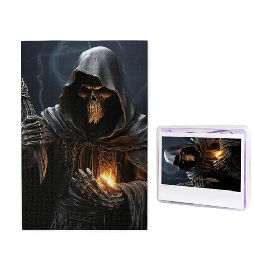 1000-teiliges Puzzle für Erwachsene, herausforderndes Holzpuzzle, Sensenmann, Fotopuzzle, individuelles personalisiertes Bilderpuzzle für Erwachsene und Kinder, Familienspielabende, 50 x 49,5 cm von KLOPH