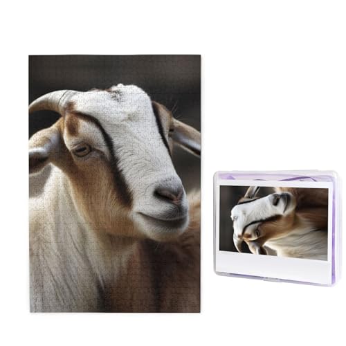 1000-teiliges Puzzle für Erwachsene, herausforderndes Holzpuzzle, Tiere, Ziege, Fotopuzzle, individuelles Bild, Puzzle für Erwachsene und Kinder, Familienspielabende, 50 x 49,5 cm Puzzle 1000-teiliges Puzzle für Erwachsene, herausforderndes Holzpuzzle, Tiere, Ziege, Fotopuzzle, individuelles Bild, Puzzle für Erwachsene und Kinder, Familienspielabende, 50 x 49,5 cm Puzzle von KLOPH