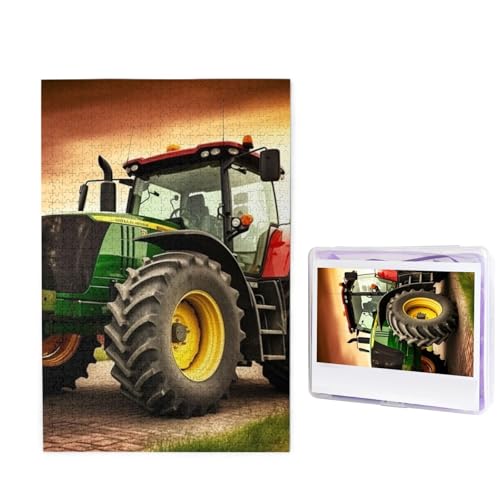 1000-teiliges Puzzle für Erwachsene, herausforderndes Holzpuzzle, Traktor-Thema, Fotopuzzle, individuelles Bild, Puzzle für Erwachsene und Kinder, Familienspielabende, 50 x 49,5 cm Puzzle von KLOPH