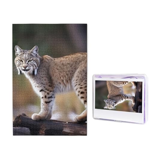 1000-teiliges Puzzle für Erwachsene, herausforderndes Holzpuzzle, Wilder Bobcat-Fotopuzzle, individuelles personalisiertes Bilderpuzzle für Erwachsene und Kinder, Familienspielabende, 50 x 49,5 cm 1000-teiliges Puzzle für Erwachsene, herausforderndes Holzpuzzle, Wilder Bobcat-Fotopuzzle, individuelles personalisiertes Bilderpuzzle für Erwachsene und Kinder, Familienspielabende, 50 x 49,5 cm von KLOPH