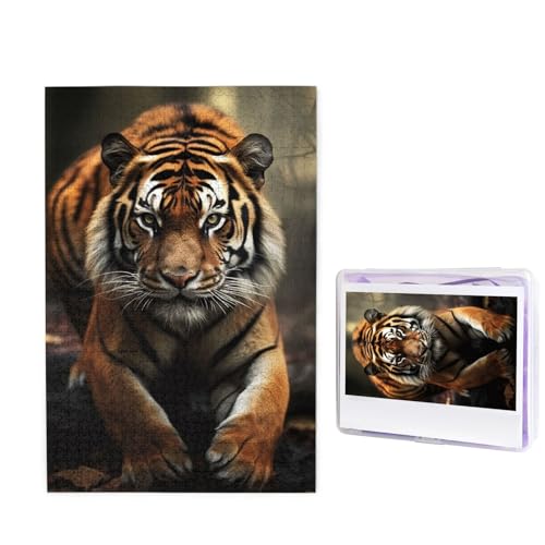 1000-teiliges Puzzle für Erwachsene, herausforderndes Holzpuzzle, Wildtiere, Tiger, Fotopuzzle, individuelles Bild, Puzzle für Erwachsene und Kinder, Familienspielabende, 50 x 49,5 cm Puzzle von KLOPH