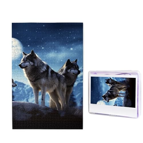 1000-teiliges Puzzle für Erwachsene, herausforderndes Holzpuzzle, Wolfs-Fotopuzzle, individuelles personalisiertes Bild, Puzzle für Erwachsene und Kinder, Familienspielabende, 50 x 49,5 cm Puzzle 1000-teiliges Puzzle für Erwachsene, herausforderndes Holzpuzzle, Wolfs-Fotopuzzle, individuelles personalisiertes Bild, Puzzle für Erwachsene und Kinder, Familienspielabende, 50 x 49,5 cm Puzzle von KLOPH