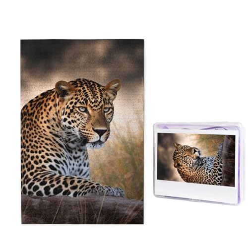 1000-teiliges Puzzle für Erwachsene, herausforderndes Holzpuzzle, afrikanisches Tier, Leoparden-Fotopuzzle, individuelles Bild, Puzzle für Erwachsene und Kinder, Familienspielabende, 50 x 49,5 cm von KLOPH