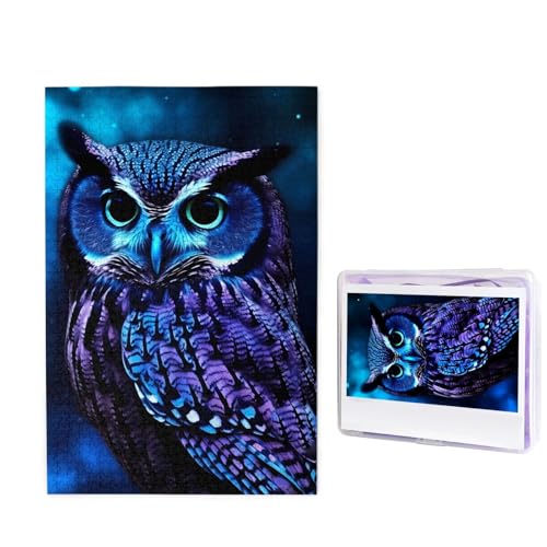 1000-teiliges Puzzle für Erwachsene, herausforderndes Holzpuzzle, blaue Eule, Fotopuzzle, individuelles Bild, Puzzle für Erwachsene und Kinder, Familienspielabende, 50 x 49,5 cm Puzzle 1000-teiliges Puzzle für Erwachsene, herausforderndes Holzpuzzle, blaue Eule, Fotopuzzle, individuelles Bild, Puzzle für Erwachsene und Kinder, Familienspielabende, 50 x 49,5 cm Puzzle von KLOPH
