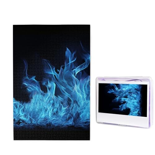 1000-teiliges Puzzle für Erwachsene, herausforderndes Holzpuzzle, blaue Flamme, Fotopuzzle, individuelles Bild, Puzzle für Erwachsene und Kinder, Familienspielabende, 50 x 49,5 cm Puzzle 1000-teiliges Puzzle für Erwachsene, herausforderndes Holzpuzzle, blaue Flamme, Fotopuzzle, individuelles Bild, Puzzle für Erwachsene und Kinder, Familienspielabende, 50 x 49,5 cm Puzzle von KLOPH