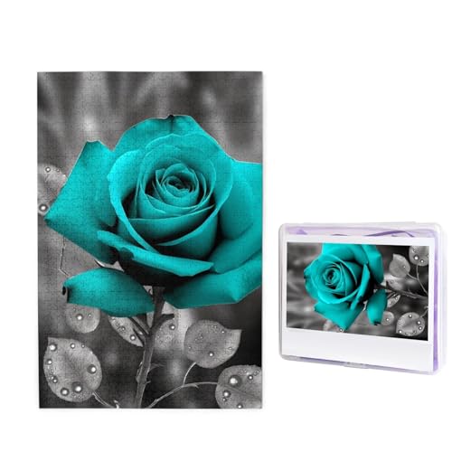 1000-teiliges Puzzle für Erwachsene, herausforderndes Holzpuzzle, blaugrüne Rose, Fotopuzzle, individuelles Bilderpuzzle für Erwachsene und Kinder, Familienspielabende, 50 x 49,5 cm Puzzle 1000-teiliges Puzzle für Erwachsene, herausforderndes Holzpuzzle, blaugrüne Rose, Fotopuzzle, individuelles Bilderpuzzle für Erwachsene und Kinder, Familienspielabende, 50 x 49,5 cm Puzzle von KLOPH