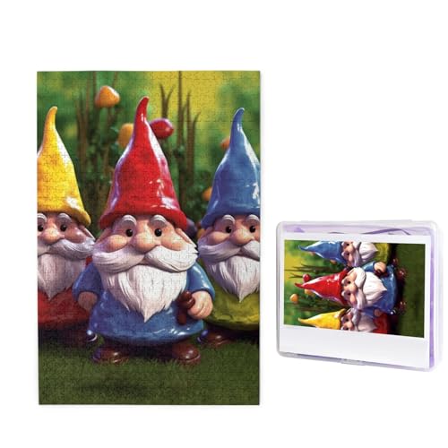 1000-teiliges Puzzle für Erwachsene, herausforderndes Holzpuzzle, bunte Zwerge, Fotopuzzle, individuelles Bilderpuzzle für Erwachsene und Kinder, Familienspielabende, 50 x 49,5 cm Puzzle von KLOPH