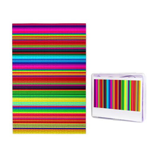 1000-teiliges Puzzle für Erwachsene, herausforderndes Holzpuzzle, bunte mexikanische Streifen, Fotopuzzle, individuelles Bilderpuzzle für Erwachsene und Kinder, Familienspielabende, 50 x 49,5 cm 1000-teiliges Puzzle für Erwachsene, herausforderndes Holzpuzzle, bunte mexikanische Streifen, Fotopuzzle, individuelles Bilderpuzzle für Erwachsene und Kinder, Familienspielabende, 50 x 49,5 cm von KLOPH
