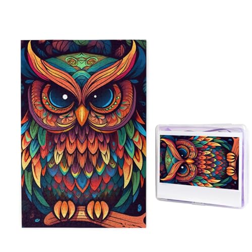 1000-teiliges Puzzle für Erwachsene, herausforderndes Holzpuzzle, buntes Eulenmuster, Fotopuzzle, individuelles Bilderpuzzle für Erwachsene und Kinder, Familienspielabende, 50 x 49,5 cm Puzzle 1000-teiliges Puzzle für Erwachsene, herausforderndes Holzpuzzle, buntes Eulenmuster, Fotopuzzle, individuelles Bilderpuzzle für Erwachsene und Kinder, Familienspielabende, 50 x 49,5 cm Puzzle von KLOPH