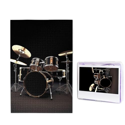 1000-teiliges Puzzle für Erwachsene, herausforderndes Holzpuzzle, cooles Schlagzeug-Set, Fotopuzzle, individuelles Bild, Puzzle für Erwachsene und Kinder, Familienspielabende, 50 x 49,5 cm Puzzle von KLOPH